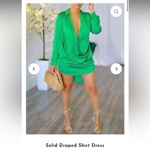 Draped shirt dress